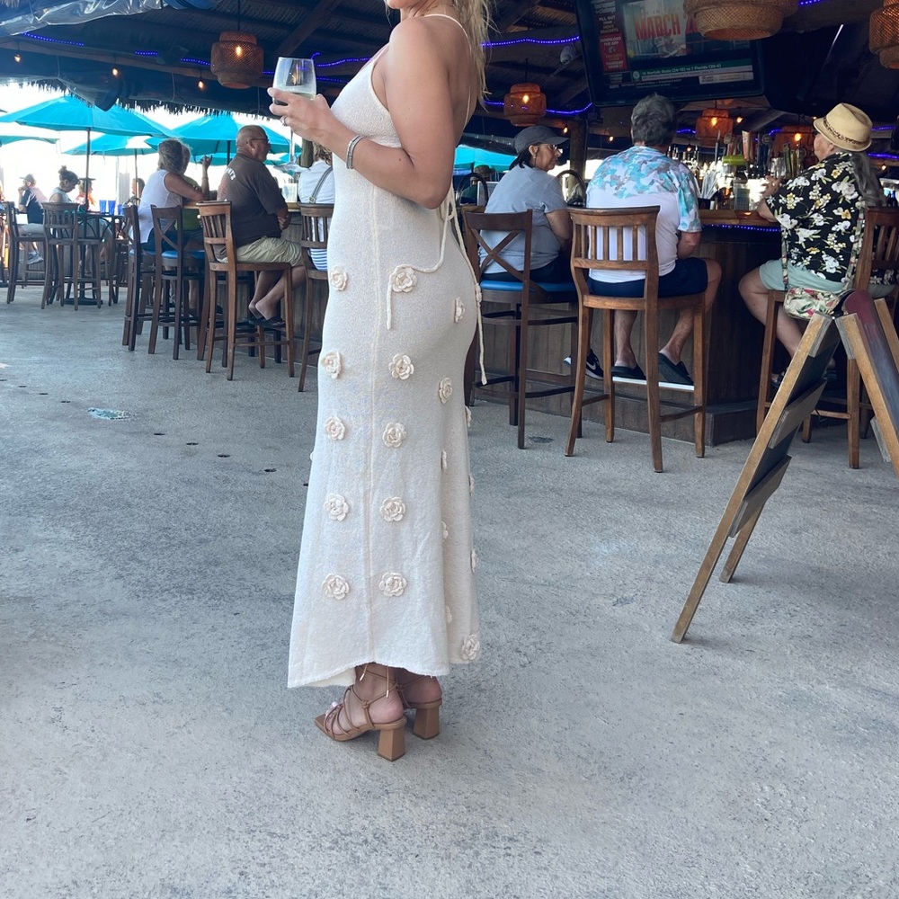 Meshki White Spaghetti Strap Sundress for Brides